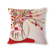 Load image into Gallery viewer, Colorful Flower Linen Pillowcase