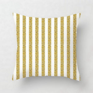 Gold Striped Pillow Case